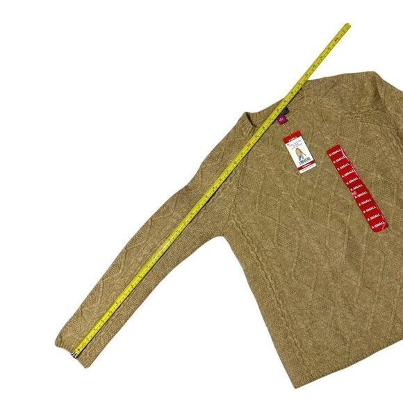 Vince Camuto Women's Cable Sweater Latte Heather Size XS - Picture 6 of 10